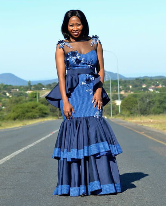 Clipkulture | Beautiful African Shweshwe Print Wedding Dress by ...