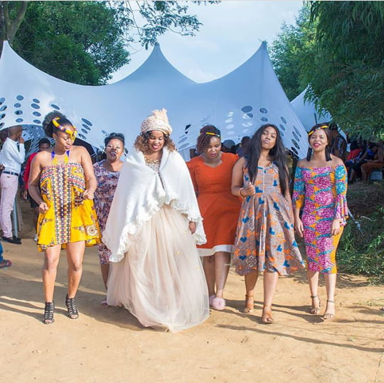 Clipkulture Zulu Bride Covered With Blanket At Her Umembeso Ceremony