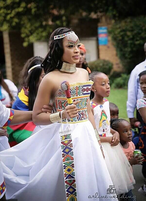 Beautiful Bride In Ndebele Traditional Wedding Gown With