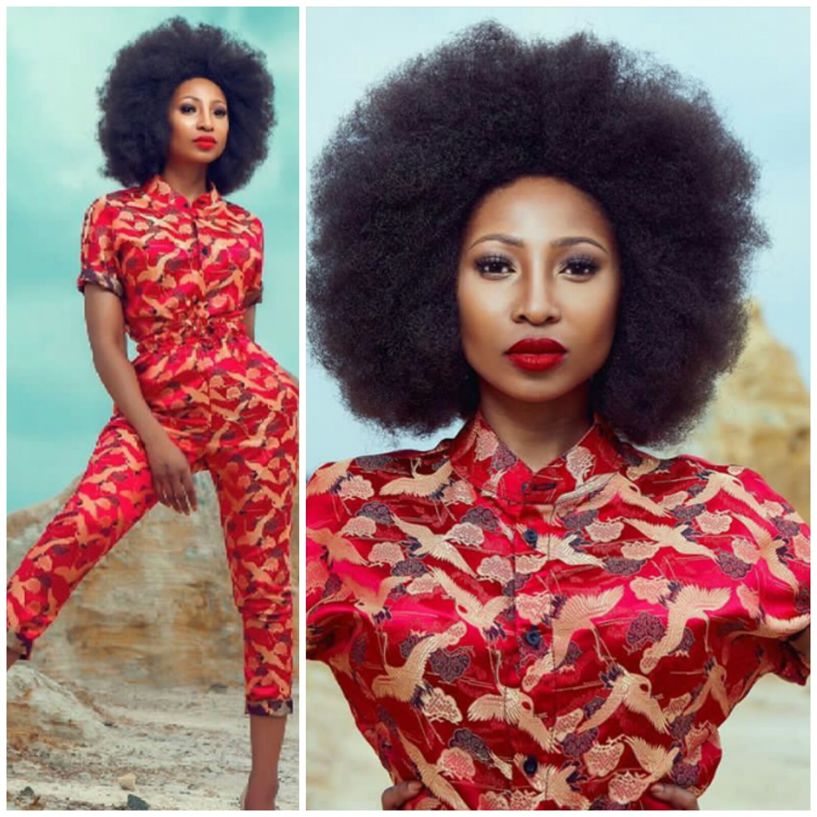 clipkulture-gorgeous-enhle-mbali-in-three-quarter-jumpsuit-and-afro-hair