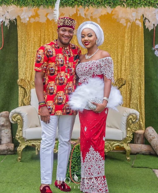 Igbo traditional marriage attire hot sale for bride and groom