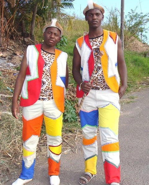 Zulu Men In Traditional Well Designed Umblaselo Outfit ...