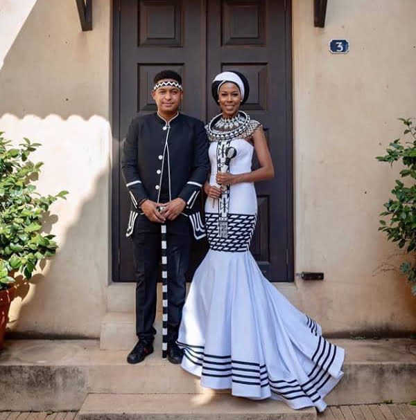 Couple In Modern Xhosa Traditional Wedding Outfit Clipkulture 