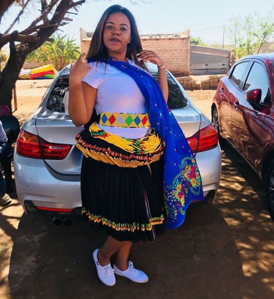 Clipkulture Lady In Tsonga Traditional Attire With Xibelani Skirt And ...