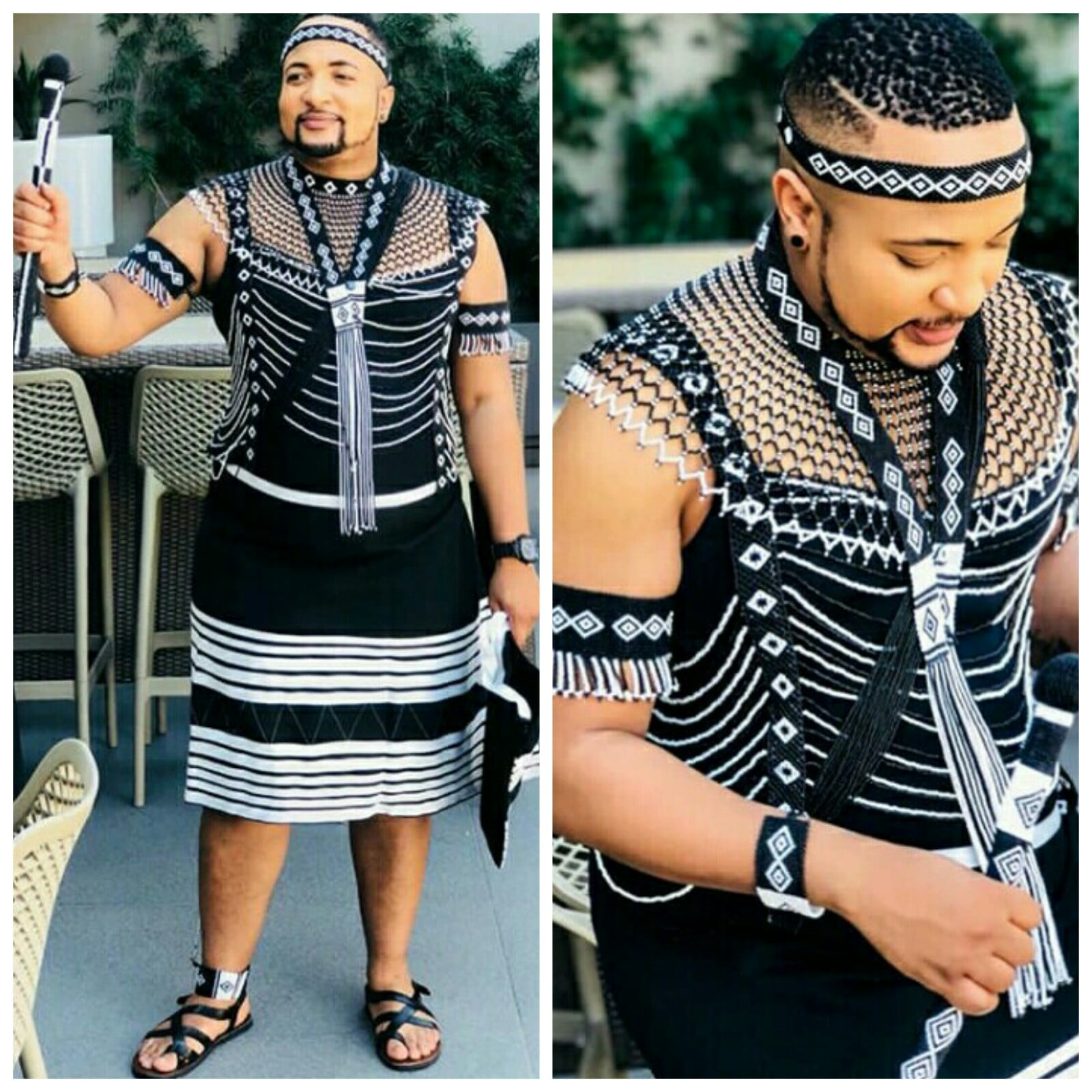 Clipkulture Spitch Nzawumbi In Black White Xhosa Male Traditional 