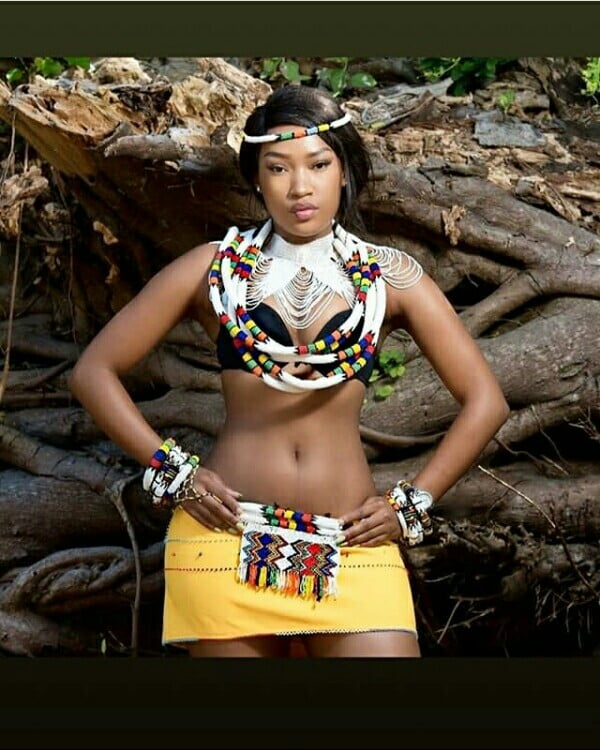Clipkulture Maiden Adorned In Zulu Traditional Beads.