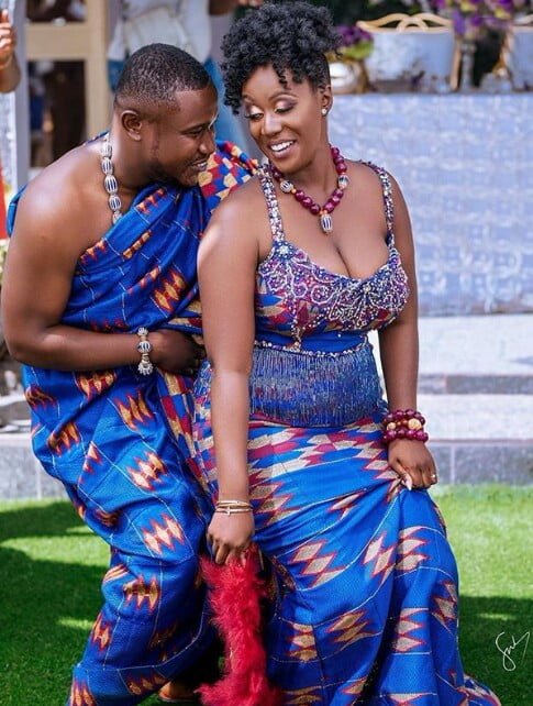 Clipkulture | Couple in Matching Blue Kente Outfits