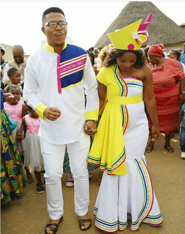 Clipkulture Bride And Groom In Sepedi Traditional Wedding Attire