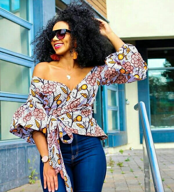 Ankara off shoulder clearance blouse