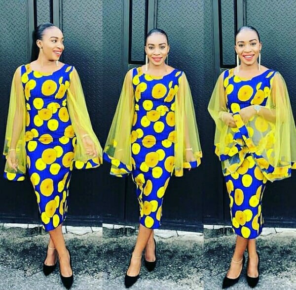 Blue and yellow ankara clearance styles