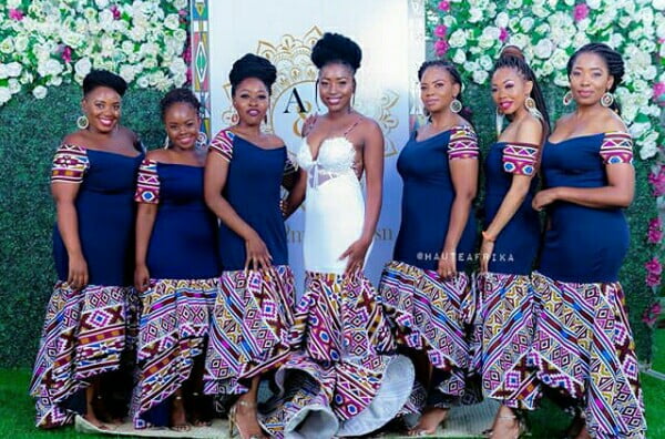 Clipkulture Bride And Bridesmaids In Beautiful Ndebele Traditional Wedding Dresses 