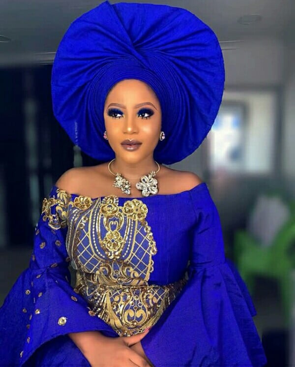 blue and gold traditional attire