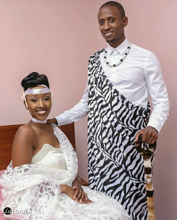 Clipkulture | Couple In Rwandan Mushanana Traditional Wedding Attire