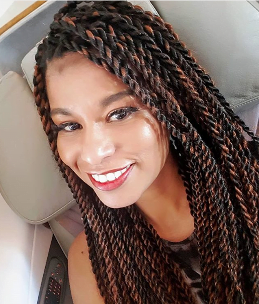 Clipkulture | Julie Gichuru in Medium Sized Brown and Black Twist braids