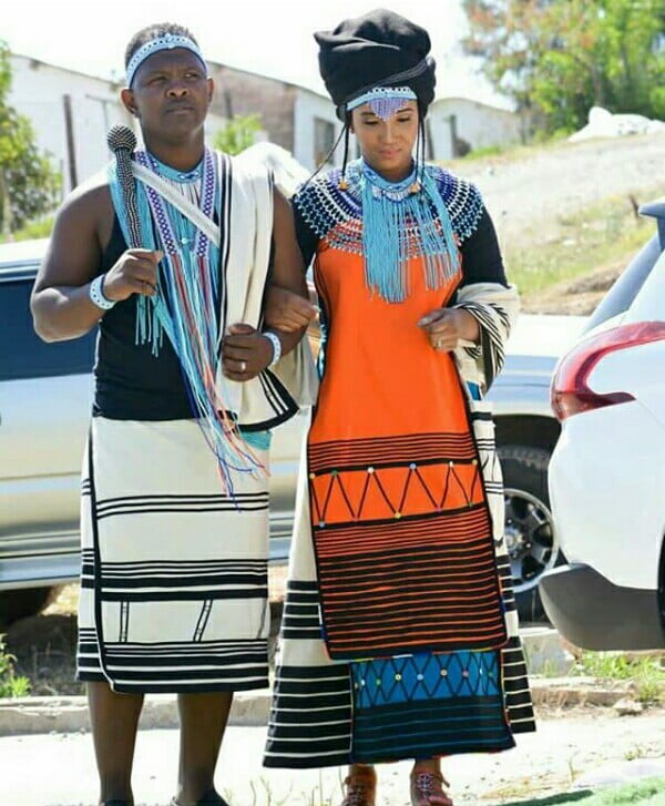 Couple And Squad In Xhosa Umbhaco Traditional Wedding