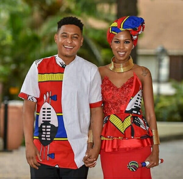 Clipkulture Couple In Modern Swati Emahiya Traditional Wedding Clothes