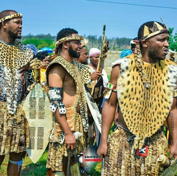 Clipkulture | Zulu Men In Ibheshu Traditional Wedding Attire