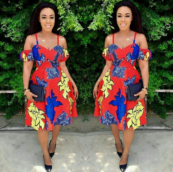 Cold shoulder hotsell african print dress