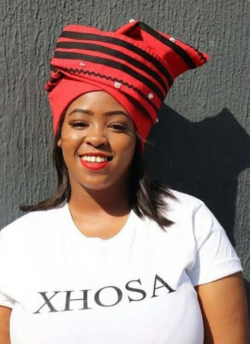 Clipkulture Red And Black Xhosa Doek With Buttons