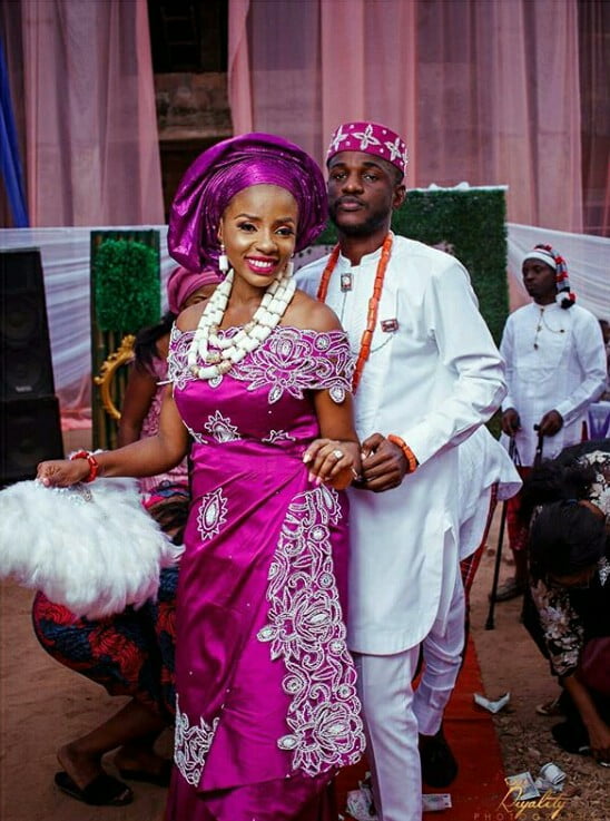 Clipkulture | Igbo Bride In Embellished Purple George Wrapper and Off ...