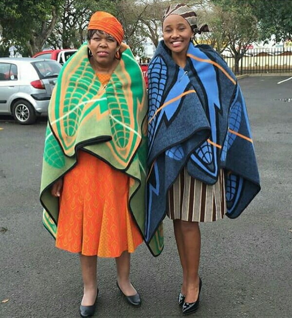 Clipkulture Ladies Wrapped In Basotho Traditional Seana Marena Blankets