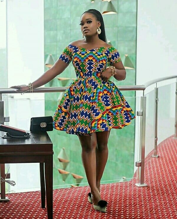 Short Flare African Print Dress