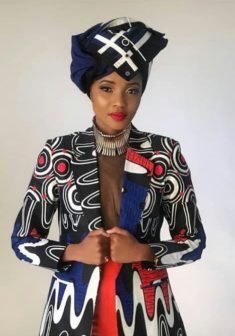 Lunathi Mampofu in African Print Jacket and Xhosa Doek – Clipkulture