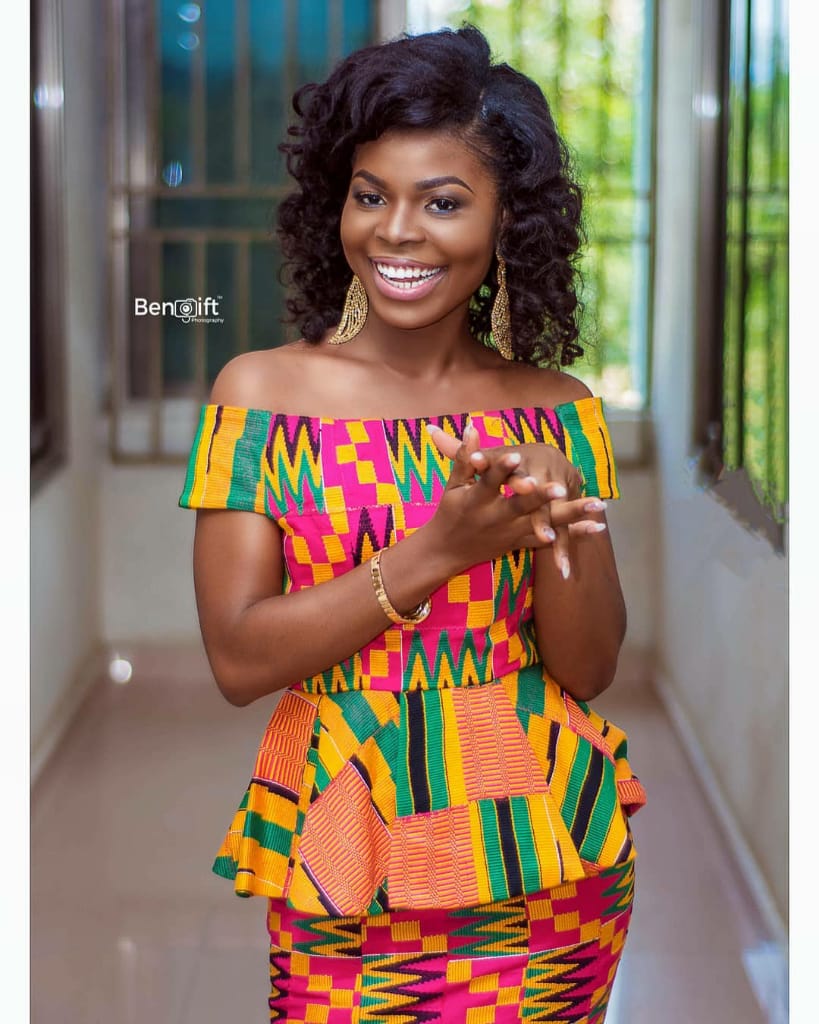 Clipkulture | Lovely Multicoloured Kente Dress for Engagement