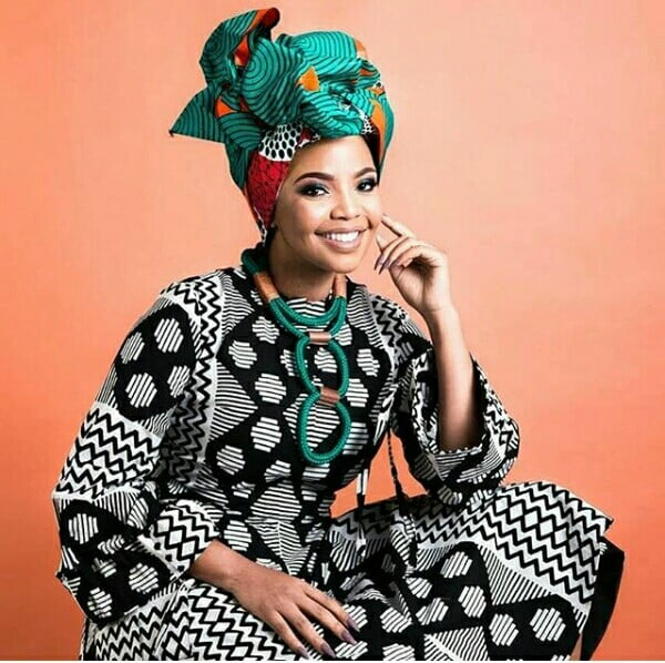 Terry Pheto In Beautiful Xhosa Umbhaco Dress With African Print Doek And Neckpiece Clipkulture 4219