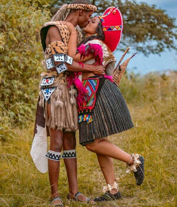 Clipkulture South African Couple In Zulu Imvunulo Traditional Attire For Umembeso 3144