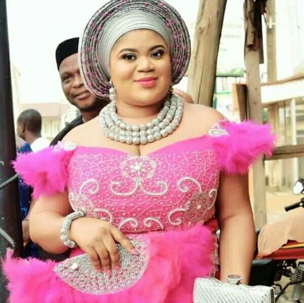 Clipkulture | Bride In Stoned Pink Igbo Blouse With Feather Sleeves and ...