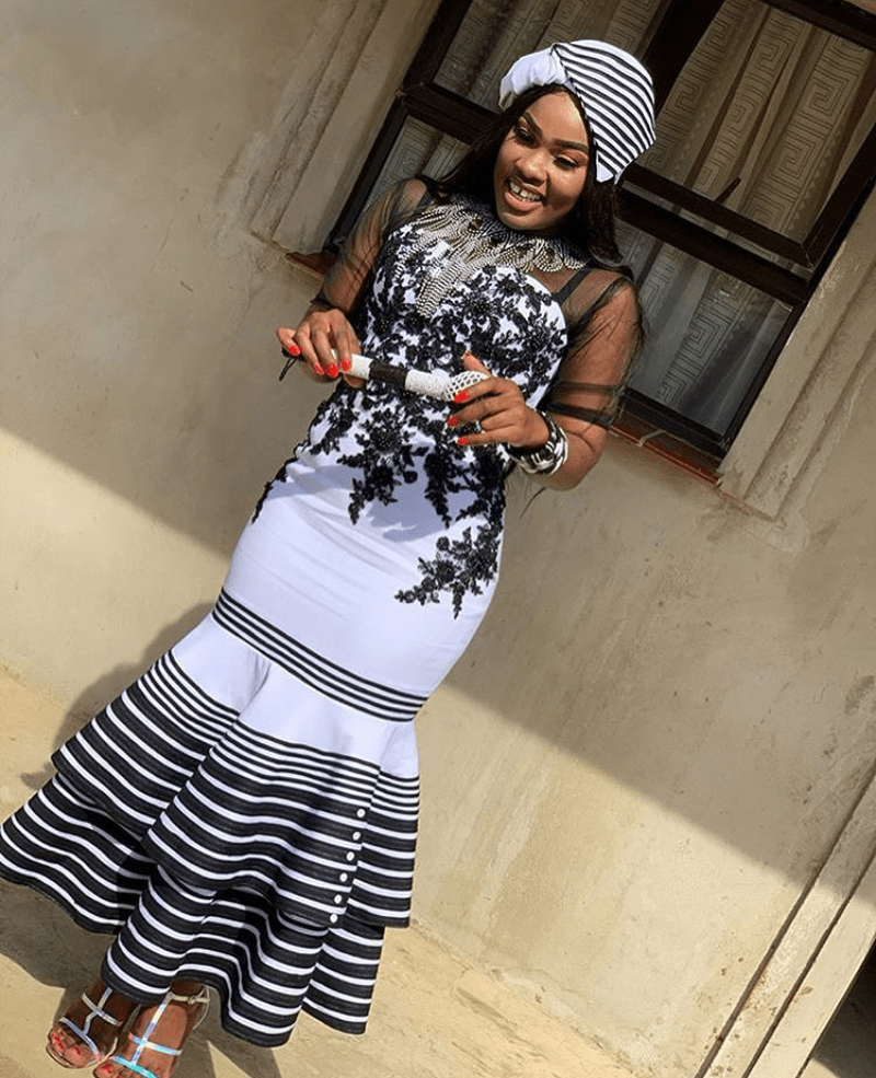 Clipkulture Xhosa Bride In Beautiful Umbhaco Inspired Layered Mermaid