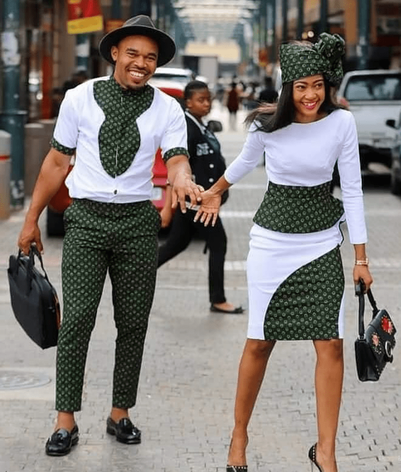 Tswana Couple In Beautiful Green Shweshwe Traditional - vrogue.co