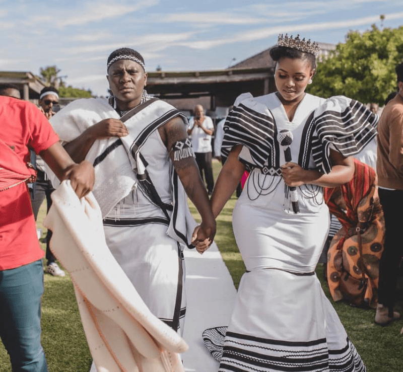 Couple In Beautiful Xhosa Umbhaco Traditional Wedding Attire ...