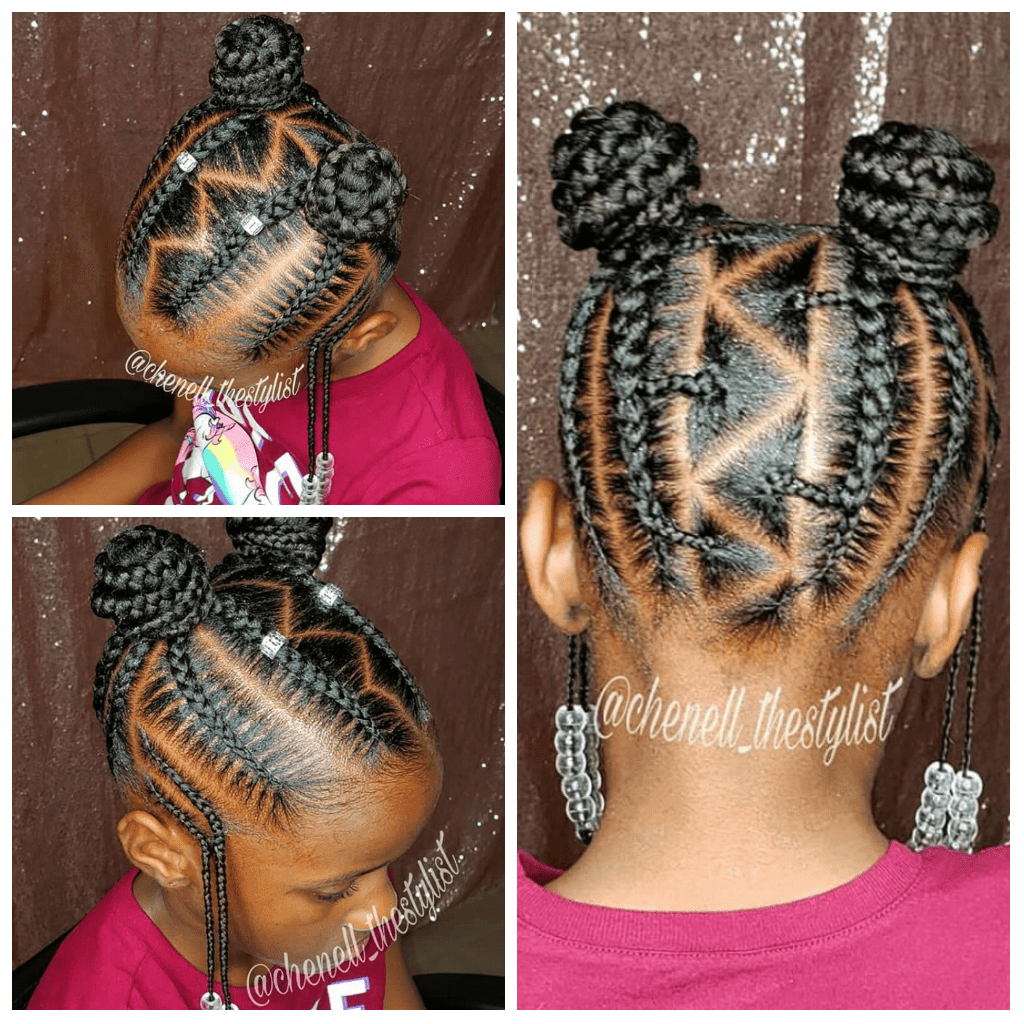 Clipkulture | Cute Cornrows with Ponytail Hairstyle for Kids