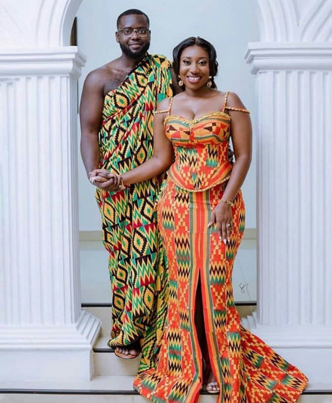 Clipkulture Lovely Couple In Ghanaian Traditional Wedding Attire 