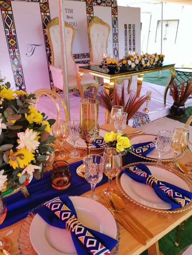 Clipkulture Beautiful Nguni Wedding Table Decor