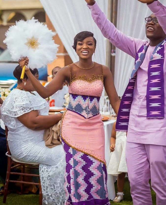 Clipkulture | Lovely Couple in Matching Purple Kente Attire