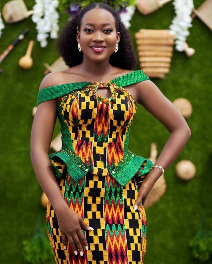 Clipkulture | Latest Green Kente Styles with Stones