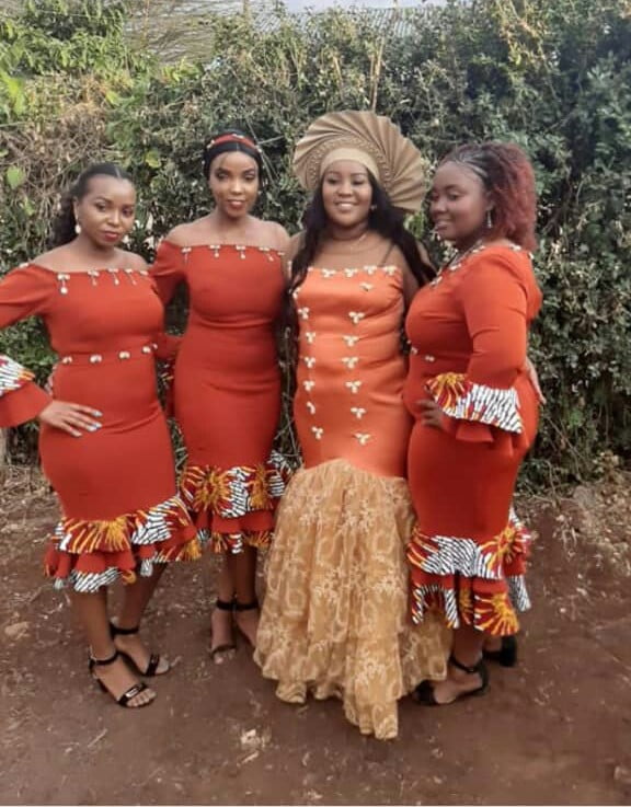 kikuyu bride and bridesmaids attire