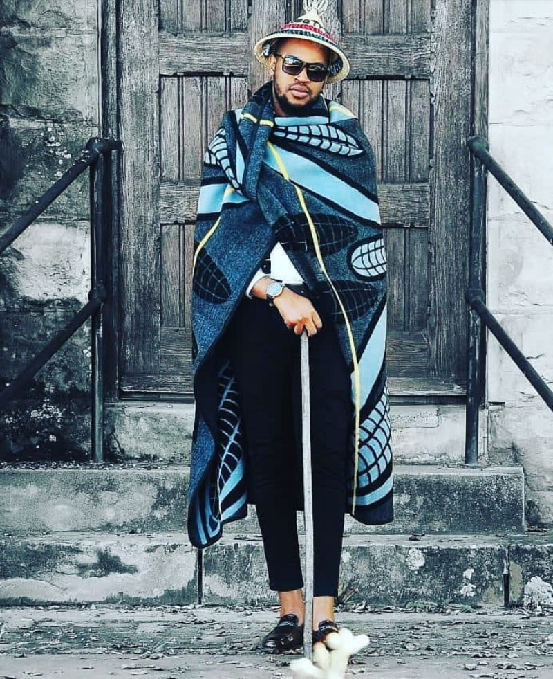 Clipkulture | Man In Stylish Sotho Seana Marena Blanket, Kobo Hat and ...