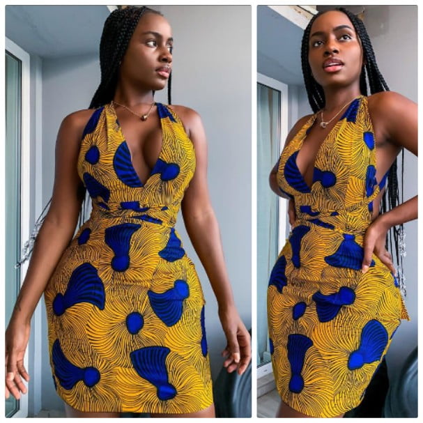 African Print Mini Wrap Dress – Clipkulture