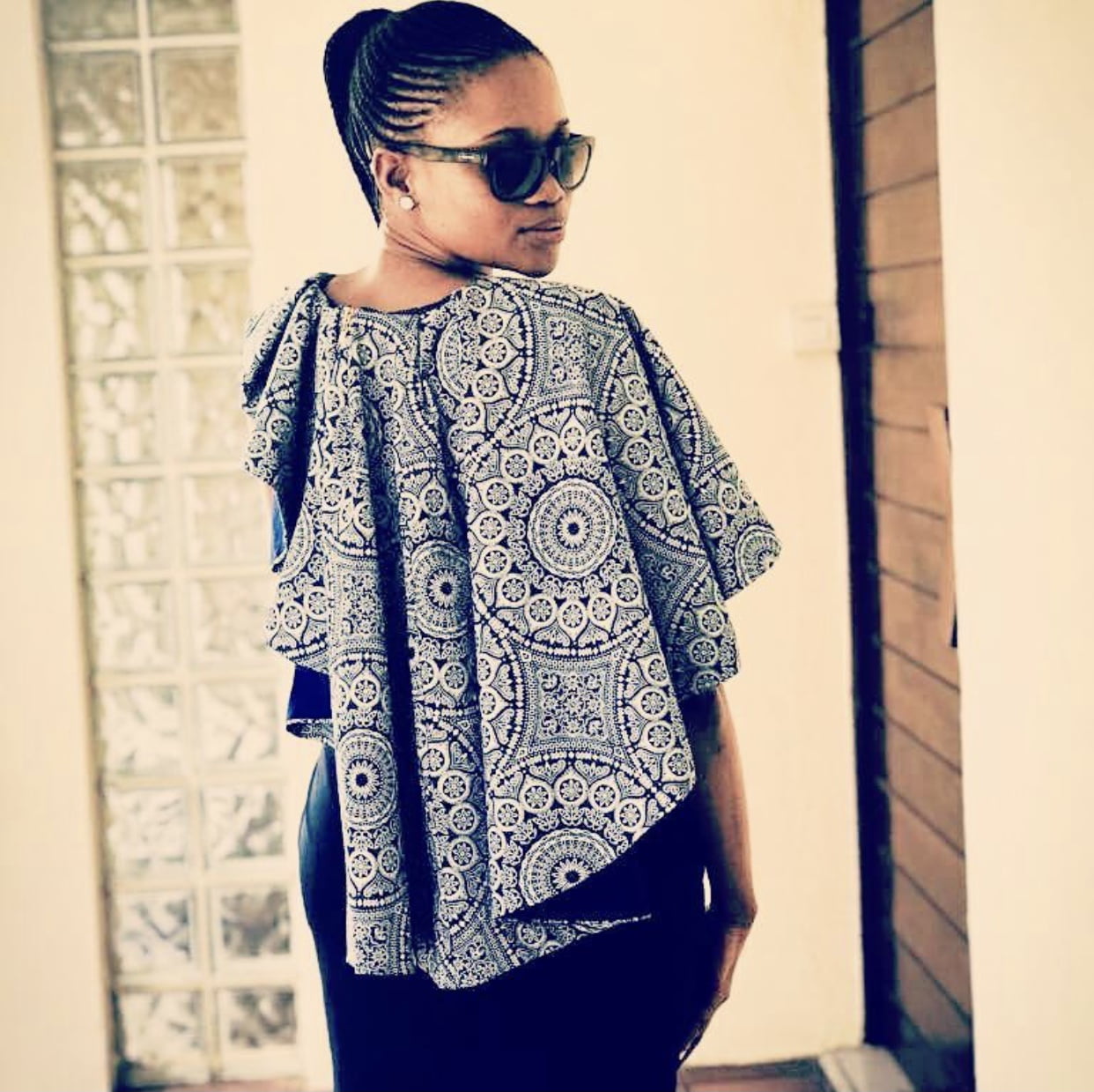 Clipkulture | Leteisi African Print Dress With Half Cape