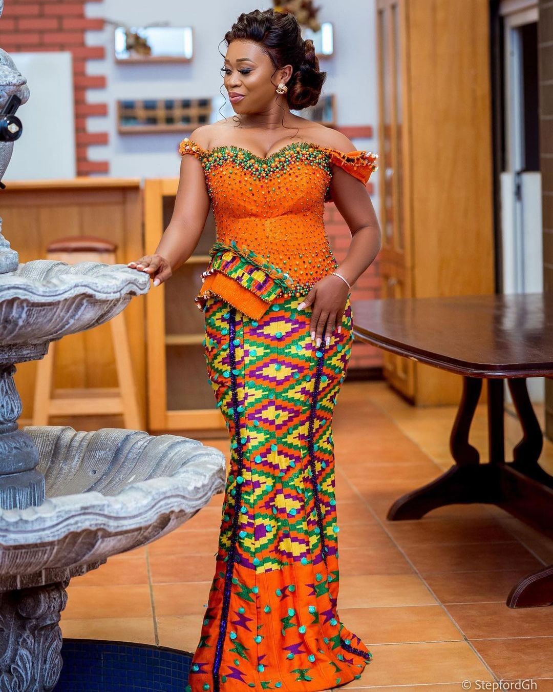 Beaded Kente Dress (Made to Order)