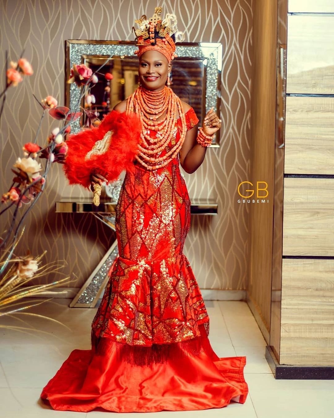 Clipkulture | 23 African Brides Looking Cute in Red Wedding Attires